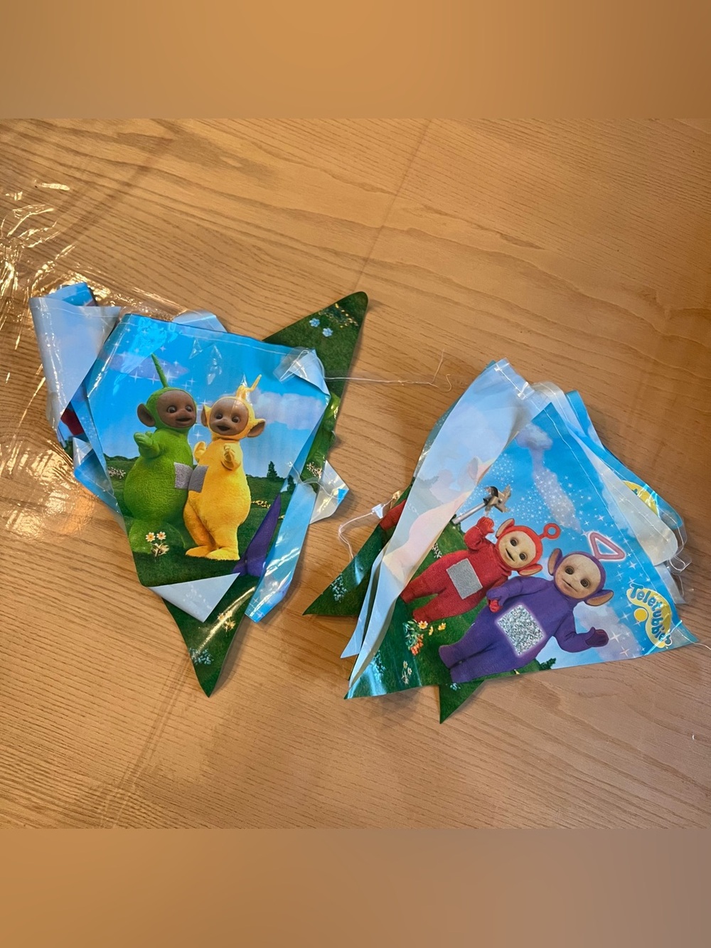 Vintage Teletubbies Party Flag Banners - Set of Two